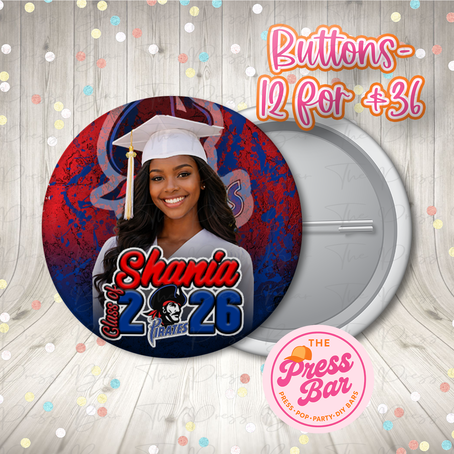 Custom Graduation Buttons