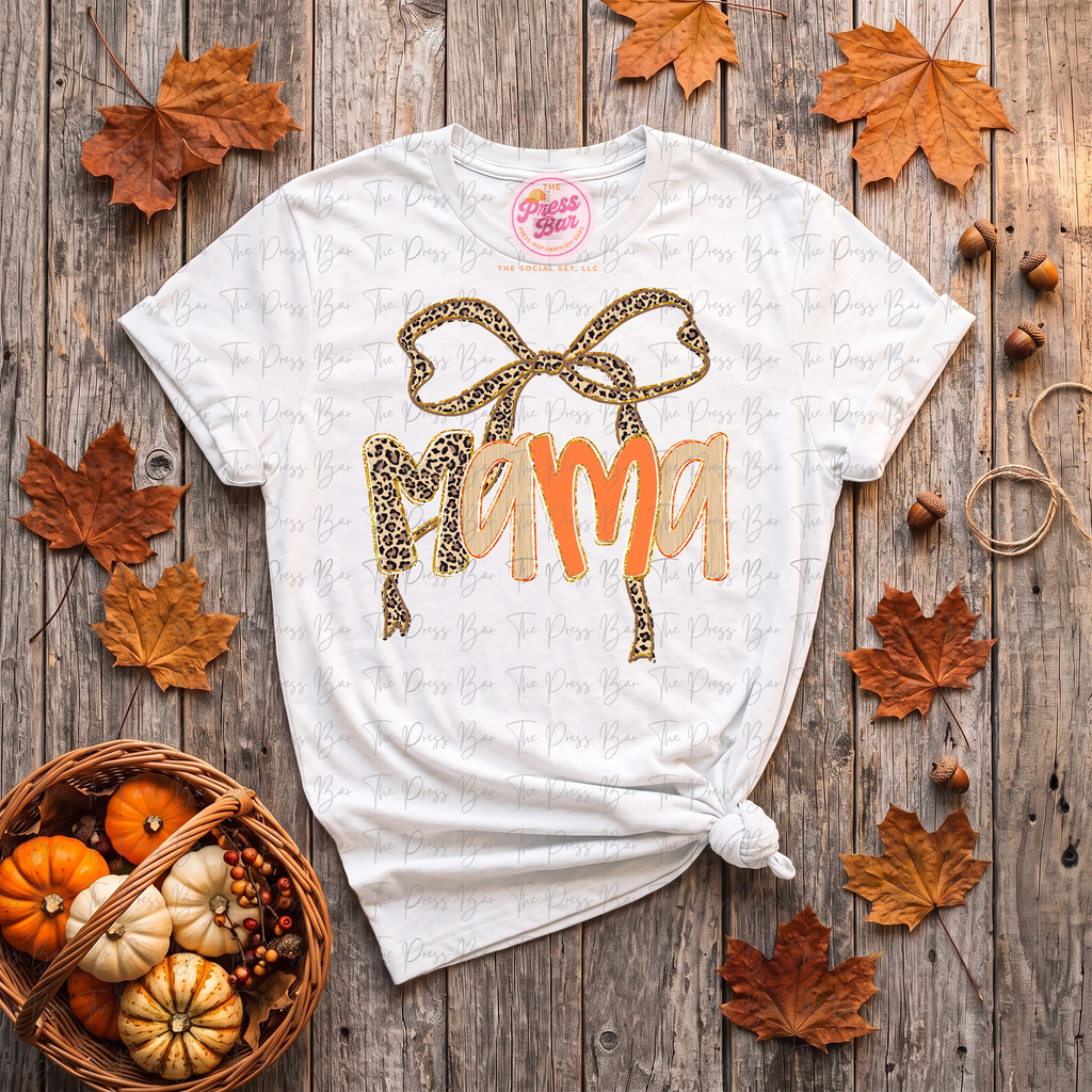 Leopard Bow Title Fall Shirt