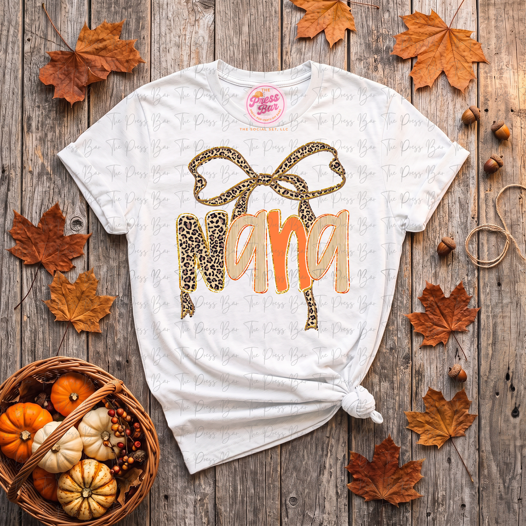 Leopard Bow Title Fall Shirt