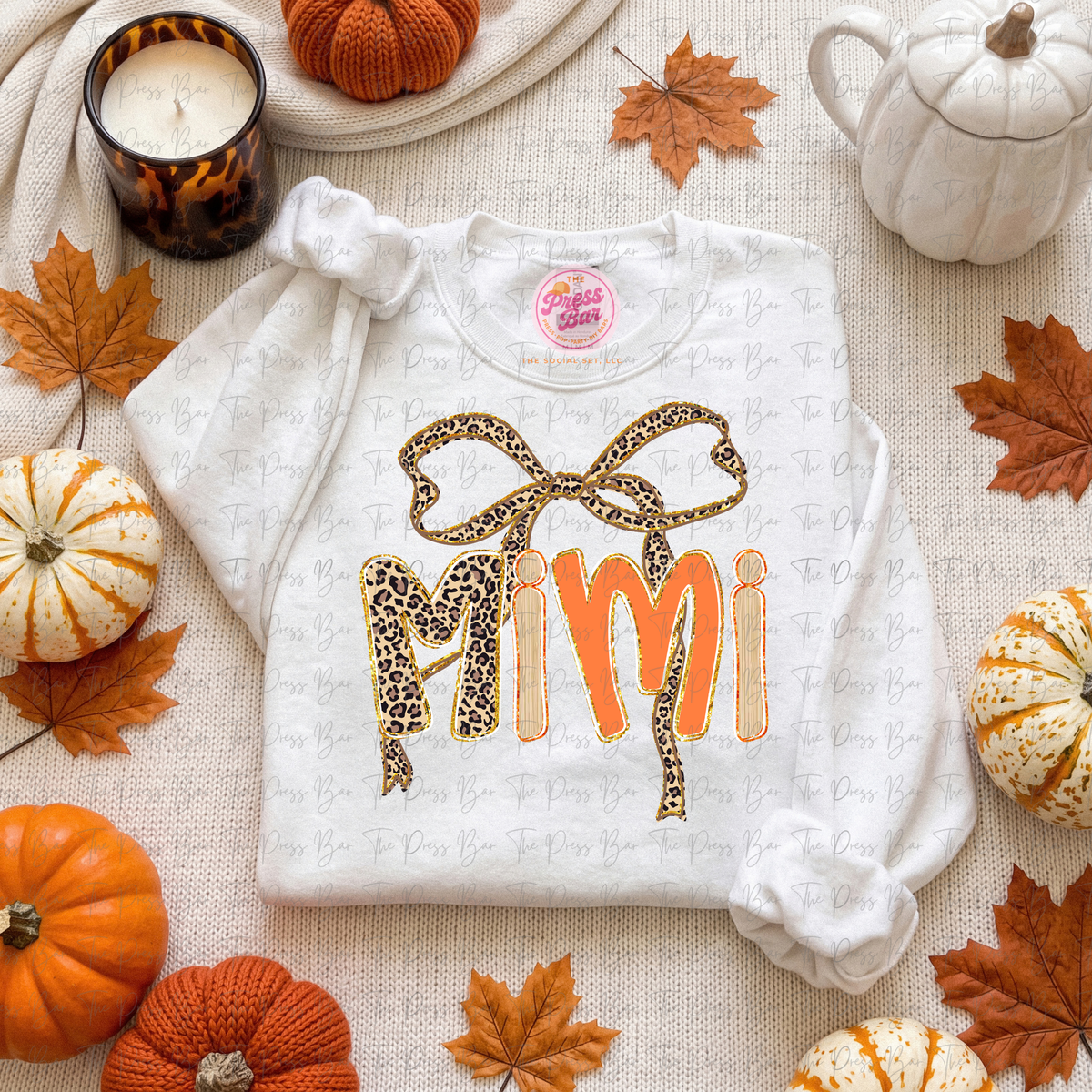 Leopard Bow Title Fall Shirt