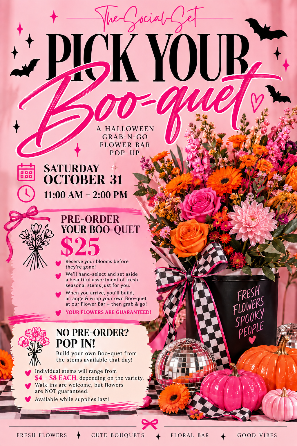 Pick Your Boo-quet - Halloween Grab-N-Go Flower Bar