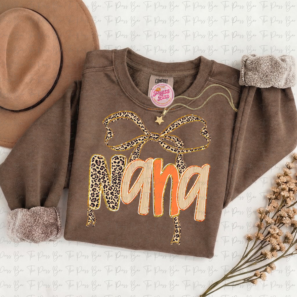 Leopard Bow Title Fall Shirt