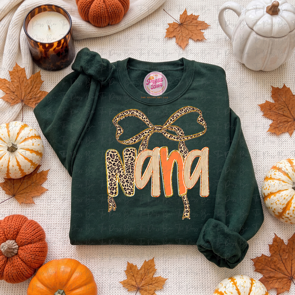 Leopard Bow Title Fall Shirt