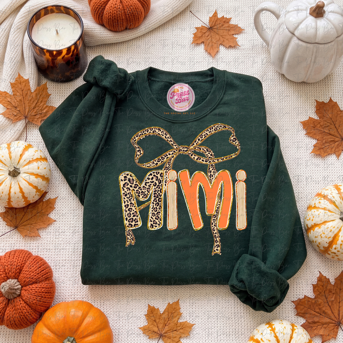 Leopard Bow Title Fall Shirt