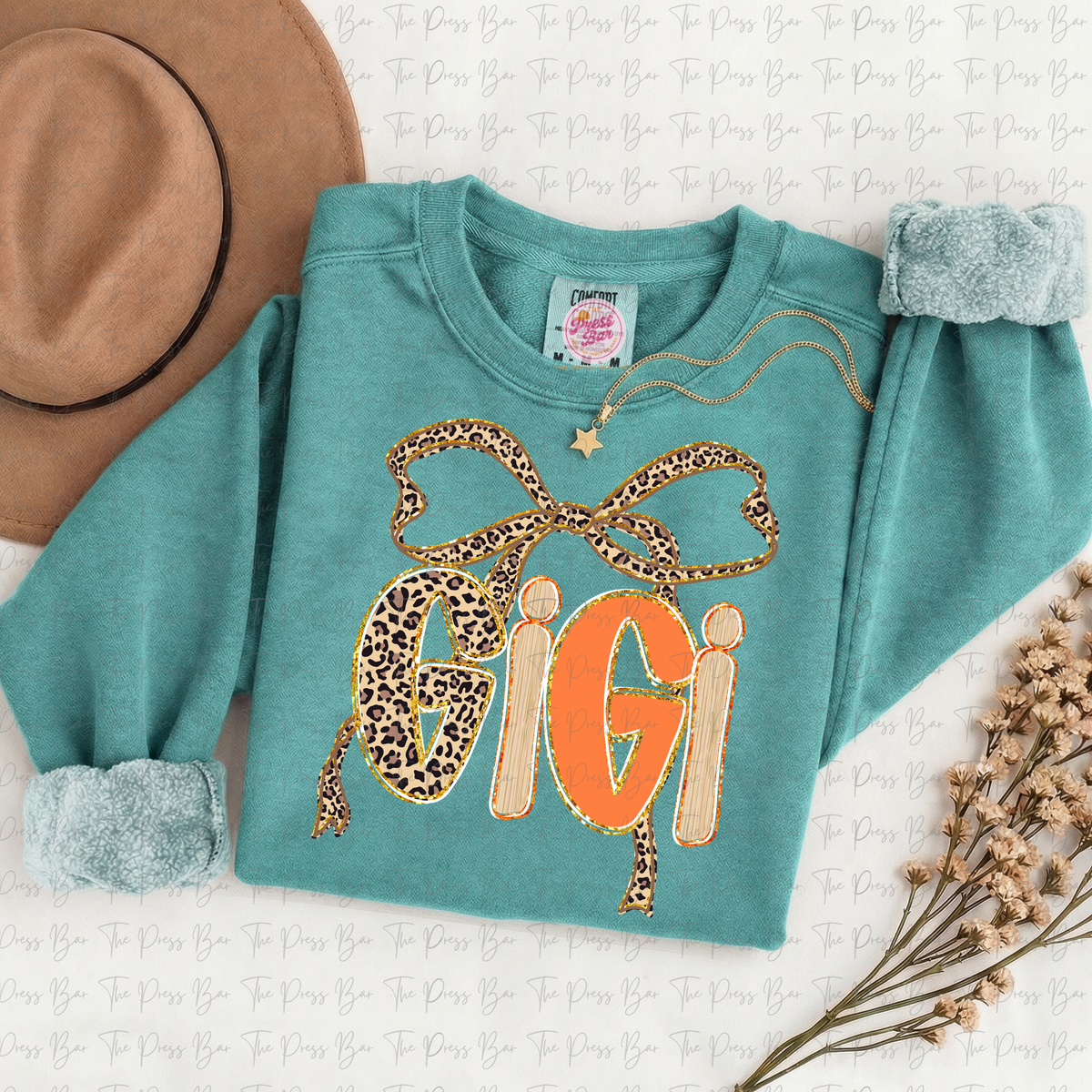 Leopard Bow Title Fall Shirt