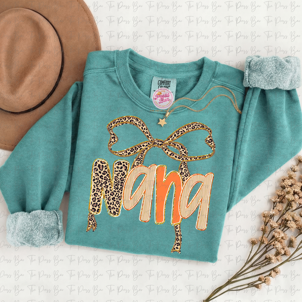 Leopard Bow Title Fall Shirt