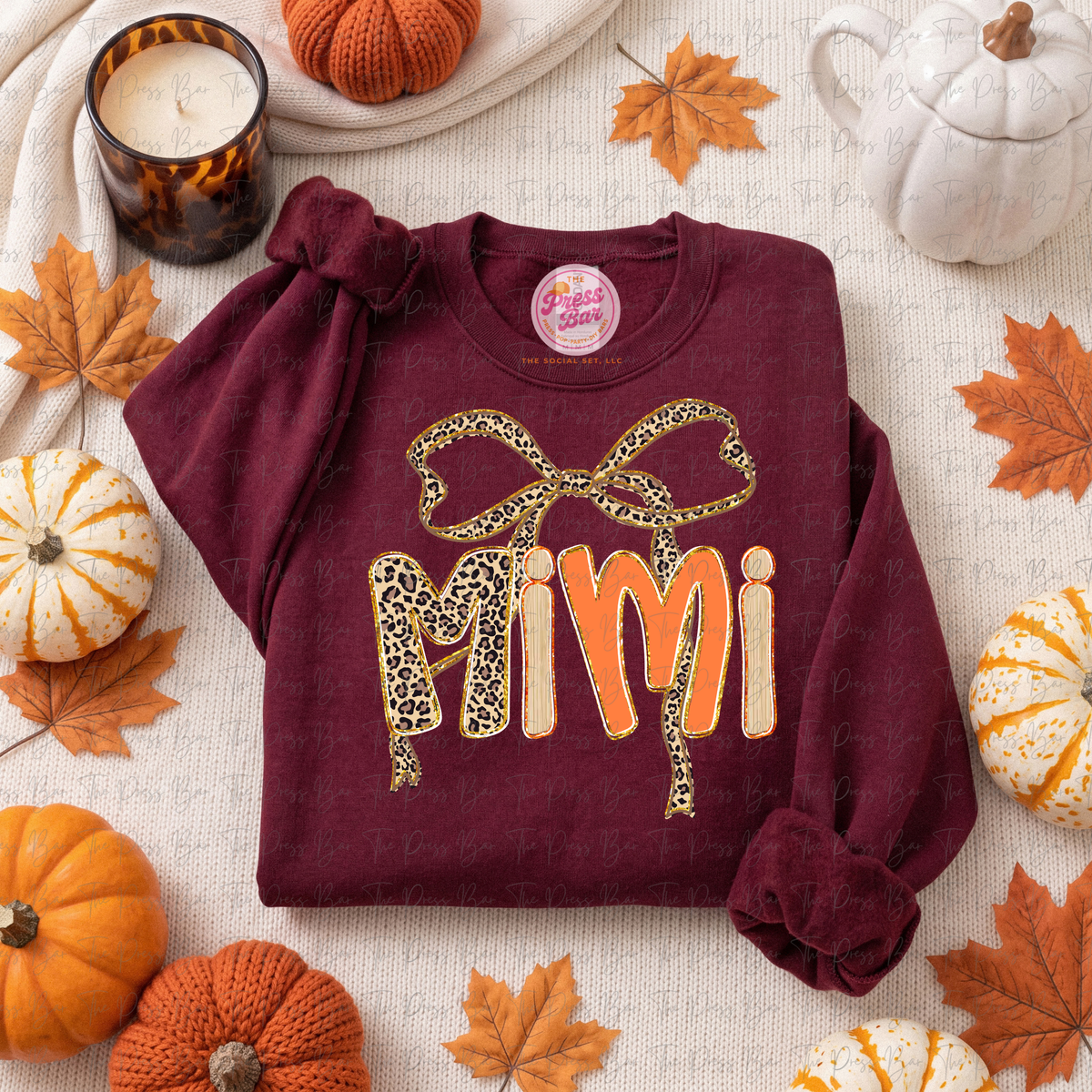 Leopard Bow Title Fall Shirt