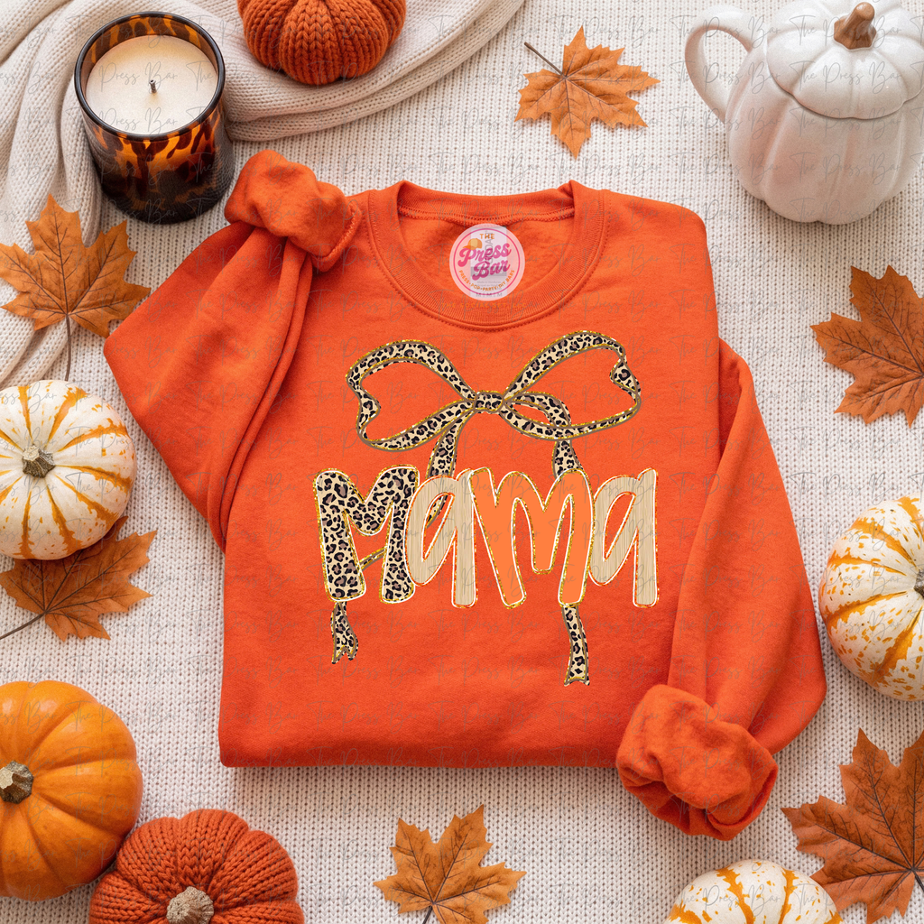 Leopard Bow Title Fall Shirt