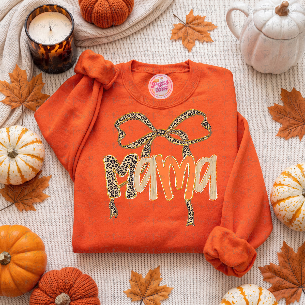 Leopard Bow Title Fall Shirt