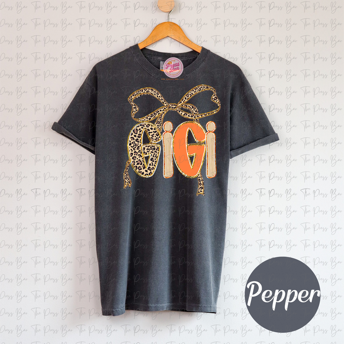 Leopard Bow Title Fall Shirt