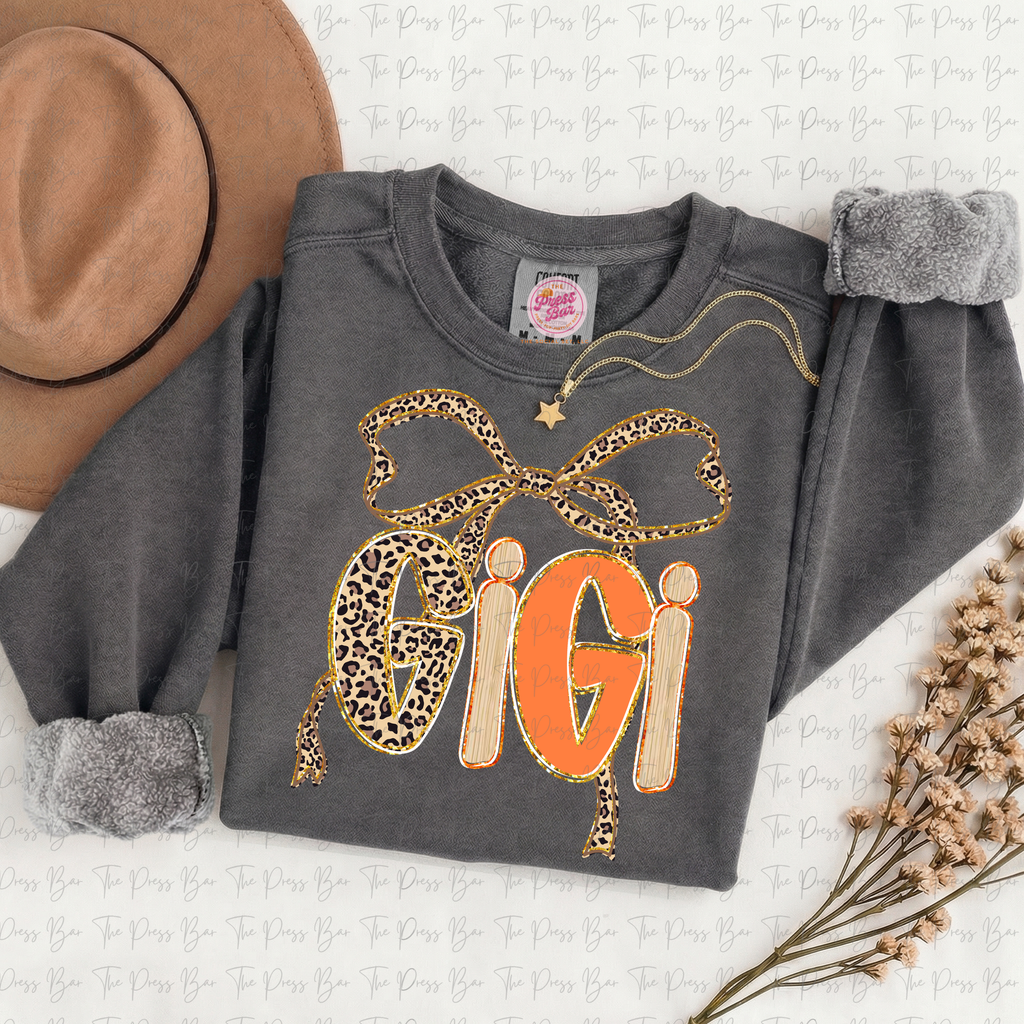 Leopard Bow Title Fall Shirt