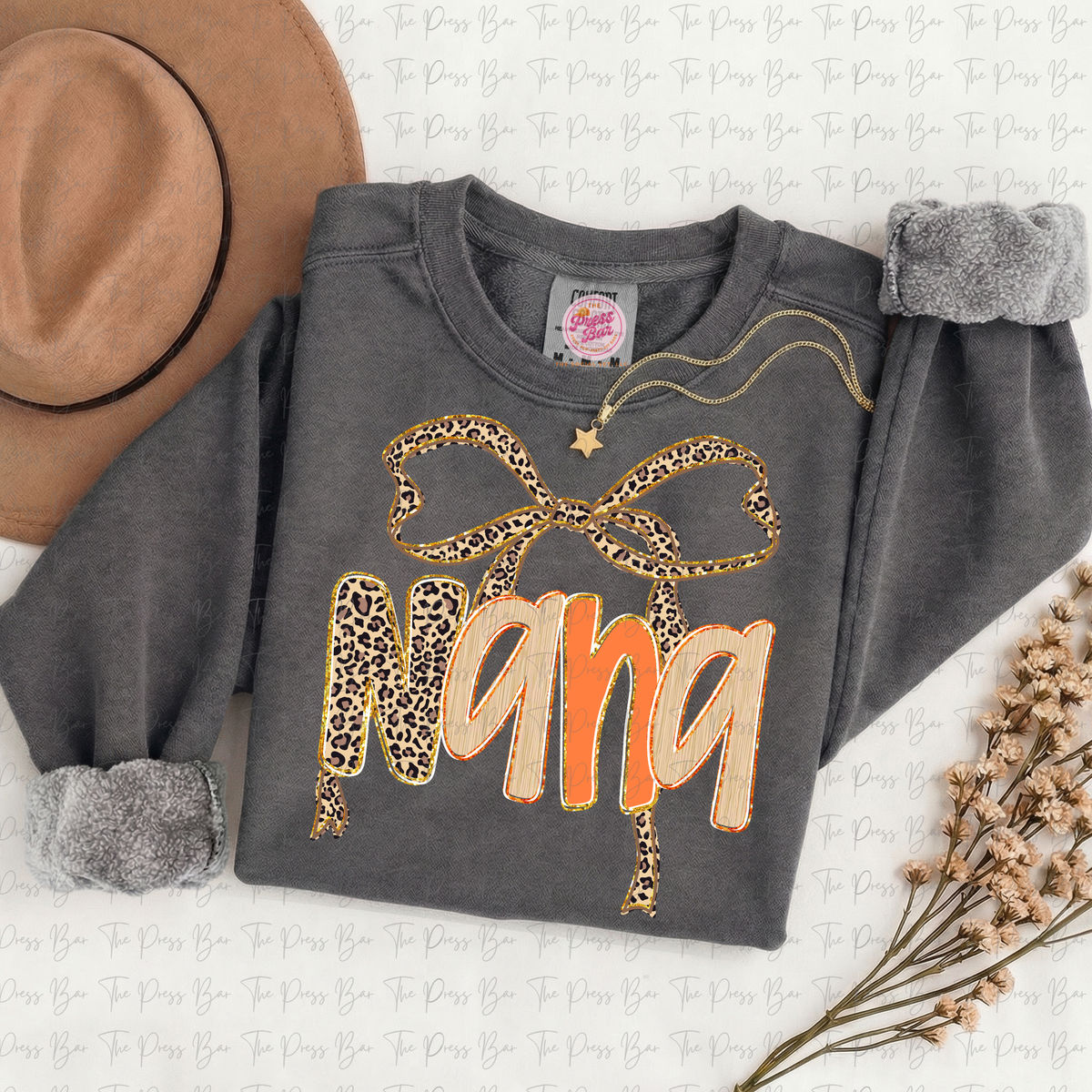 Leopard Bow Title Fall Shirt