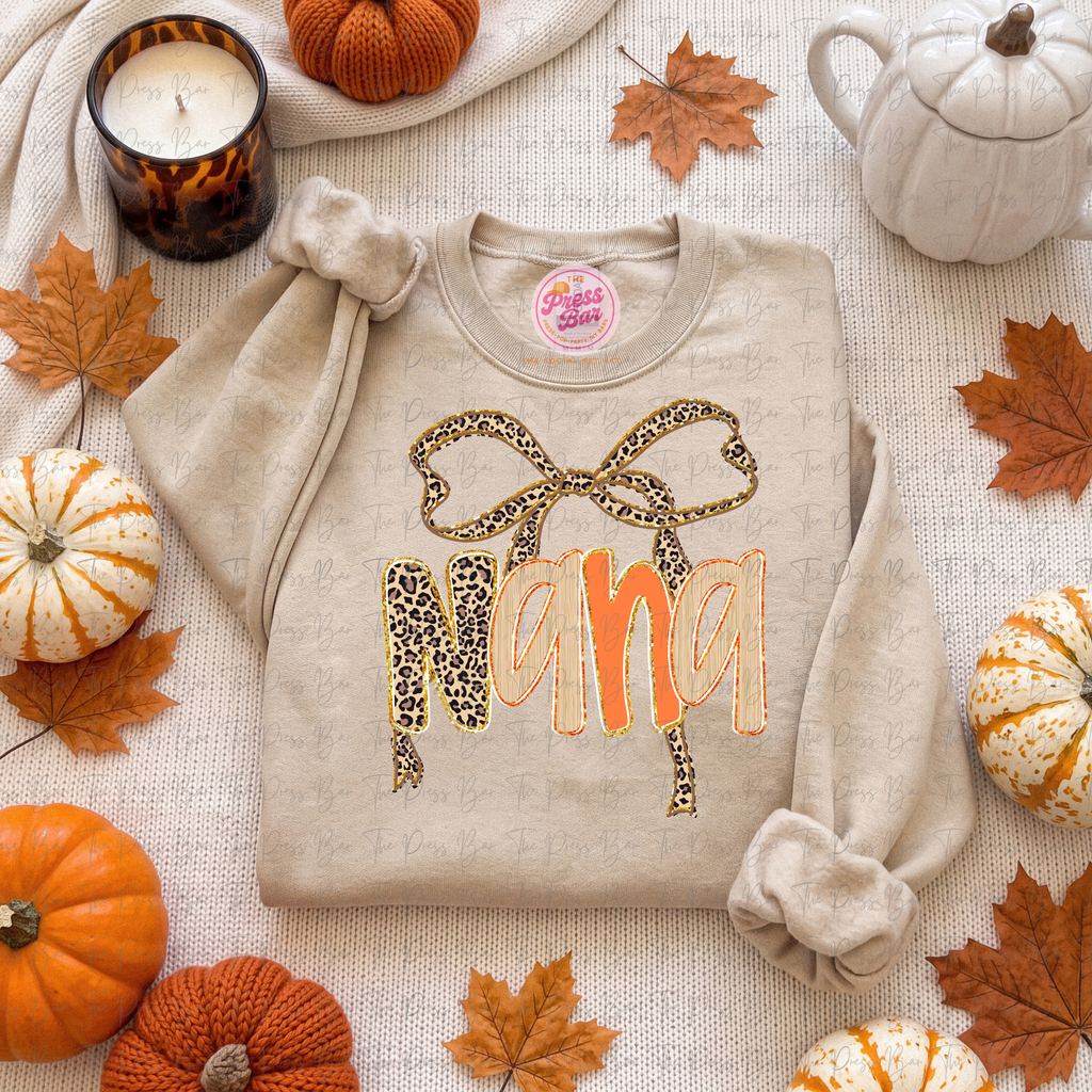 Leopard Bow Title Fall Shirt