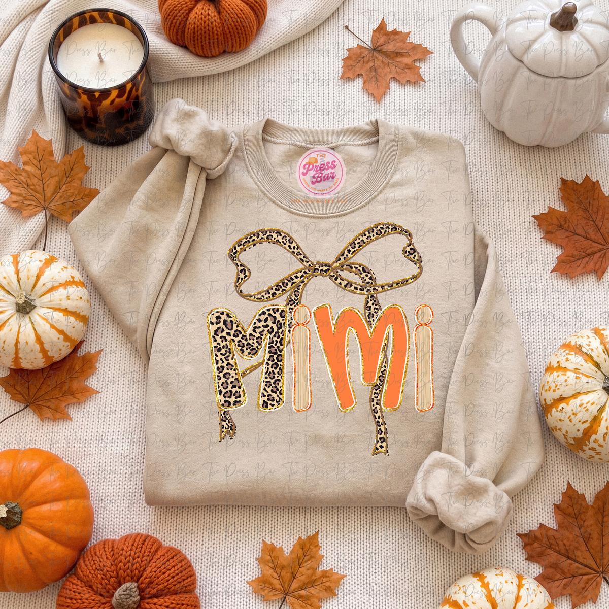 Leopard Bow Title Fall Shirt