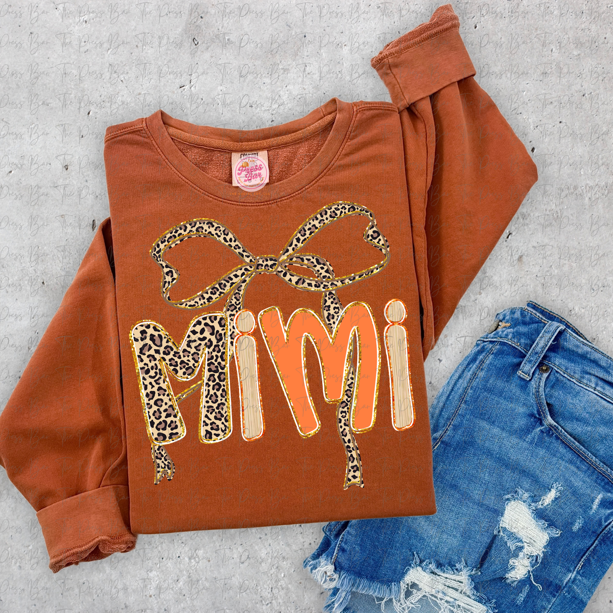 Leopard Bow Title Fall Shirt