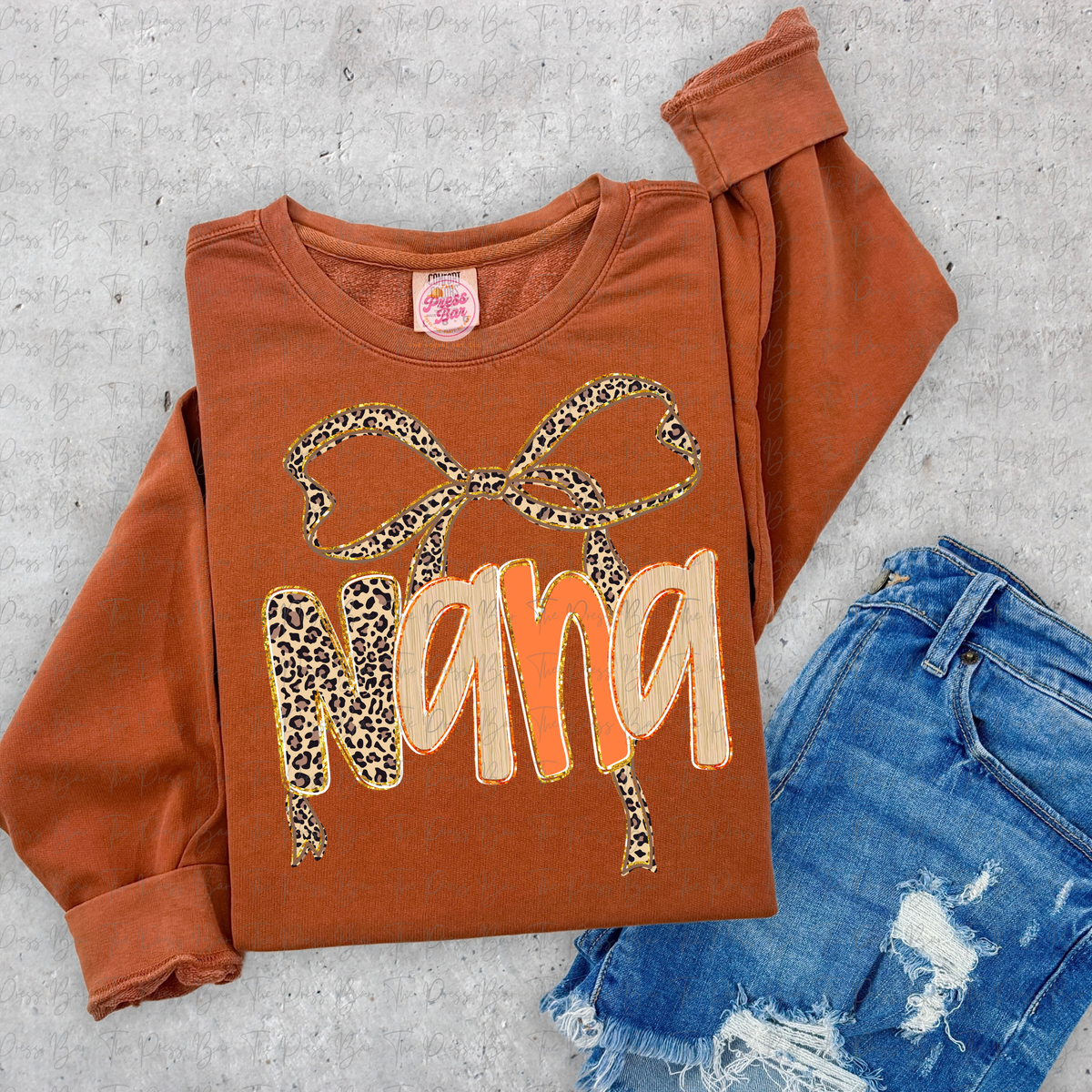 Leopard Bow Title Fall Shirt